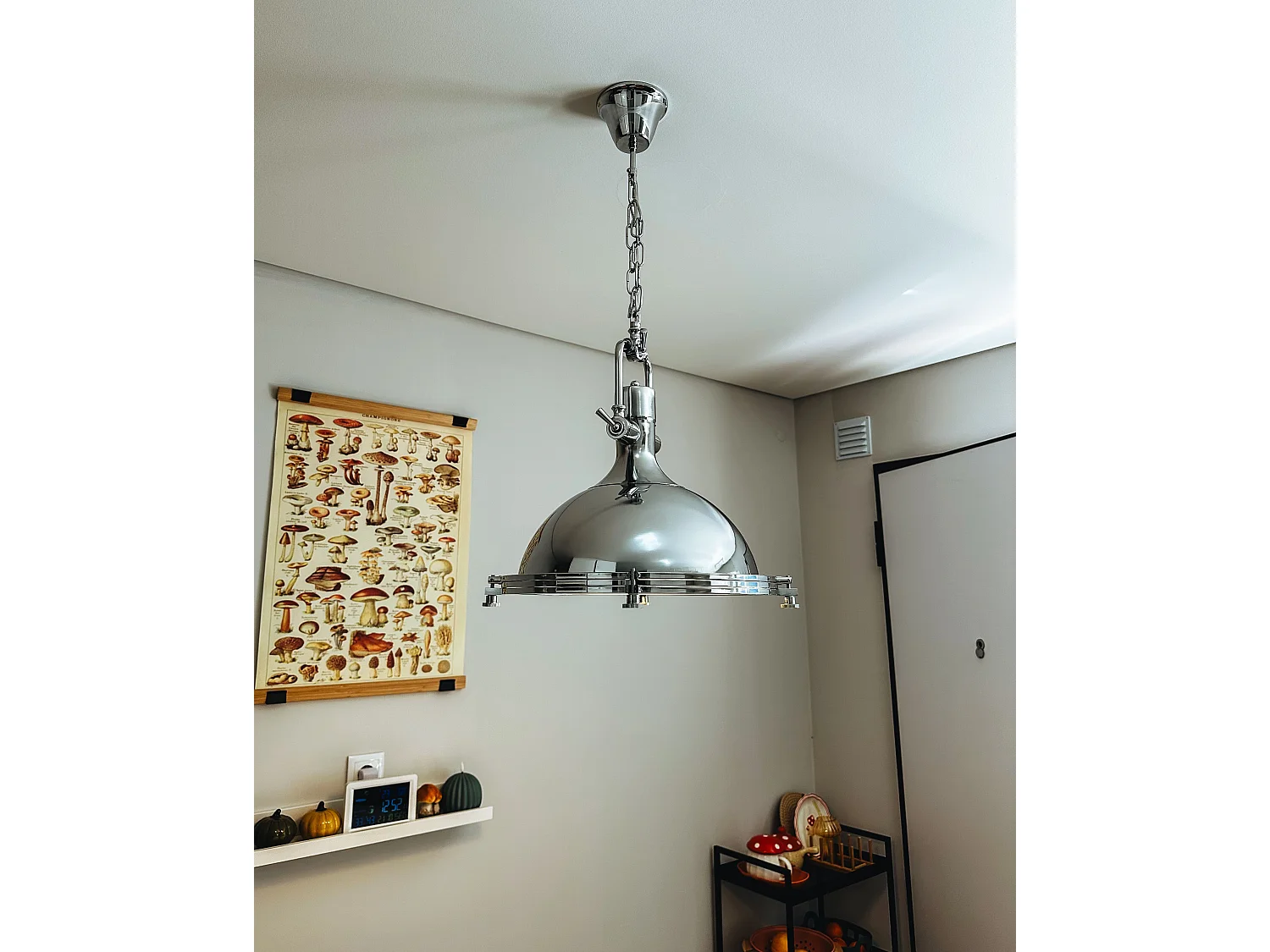 Lampe suspension EBRON Métal Argenté