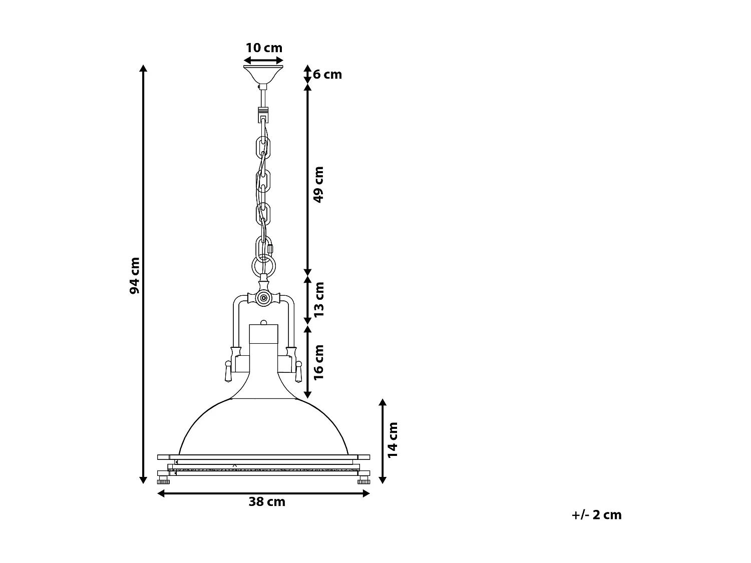 Lampe suspension EBRON Métal Argenté