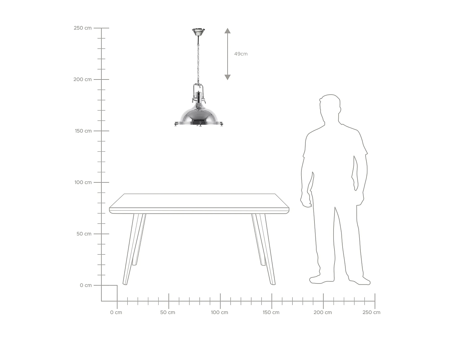 Lampe suspension EBRON Métal Argenté