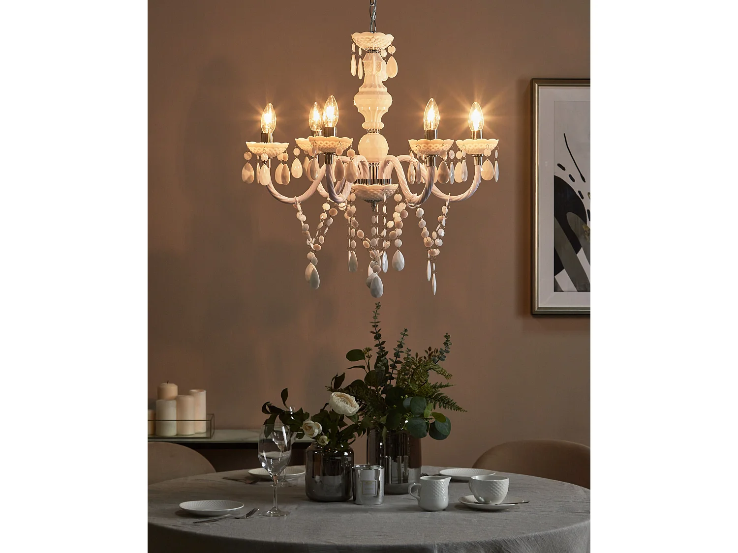 Grand lustre blanc KALANG L