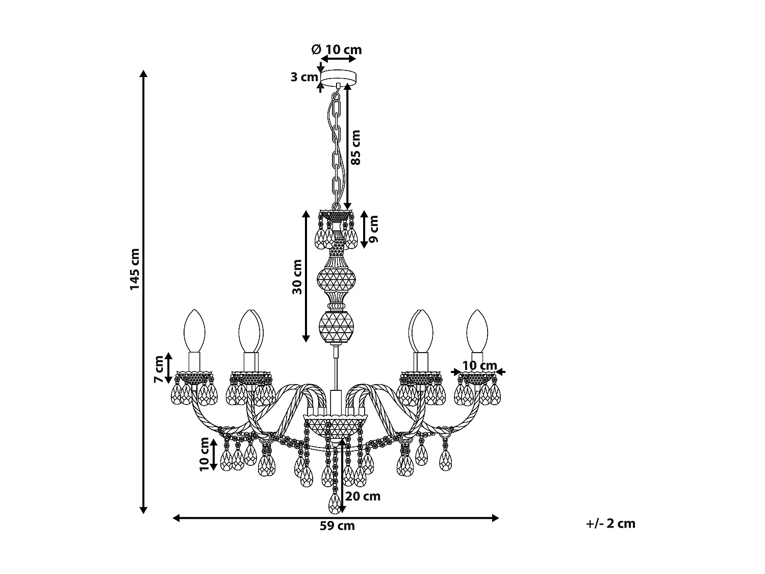 Grand lustre blanc KALANG L
