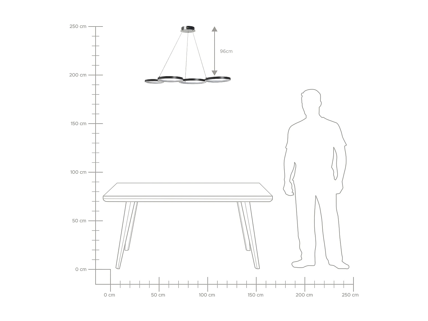 LED hanglamp PIBOR Metaal Zwart