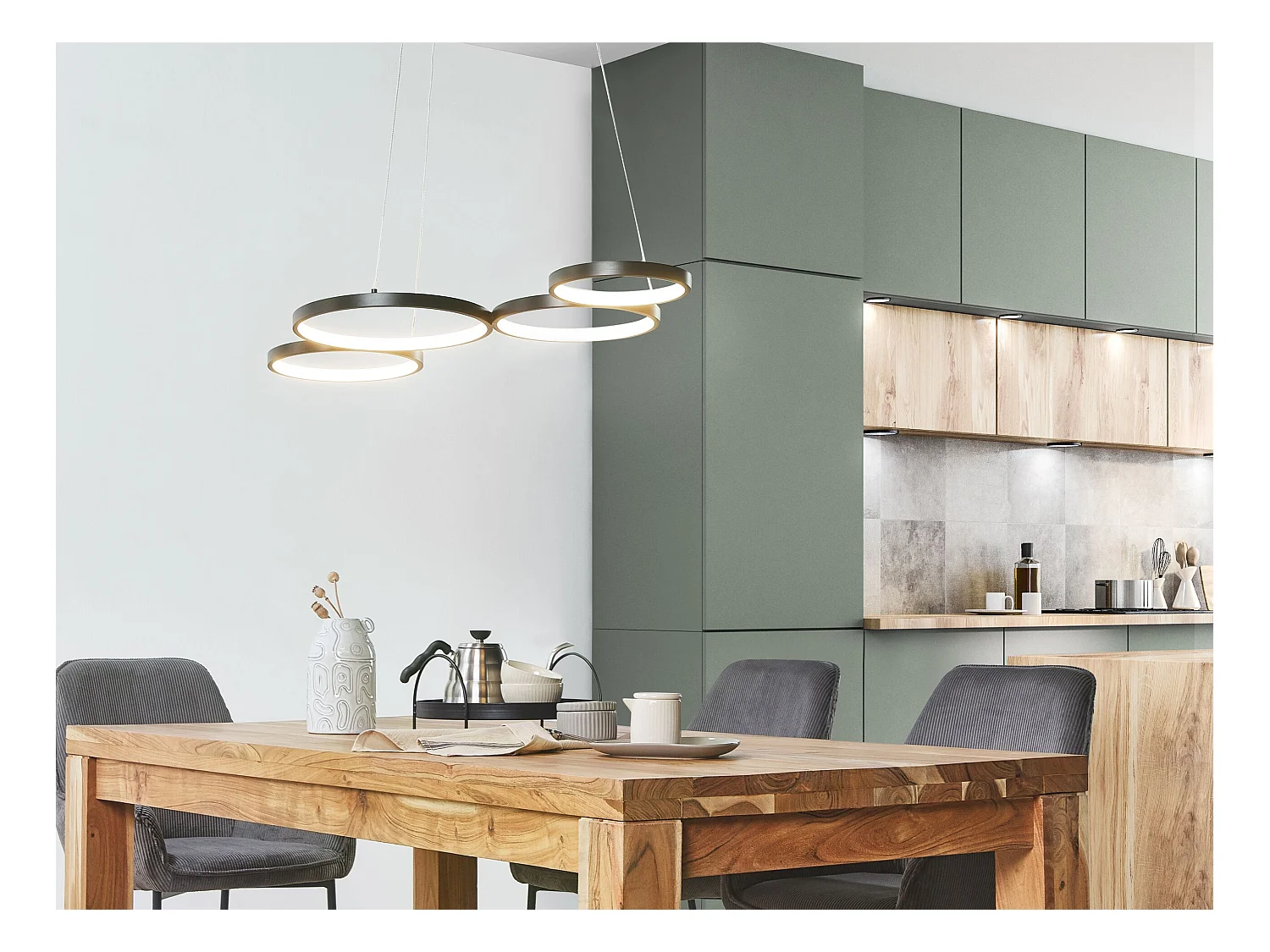 LED Hängelampe PIBOR Metall Schwarz