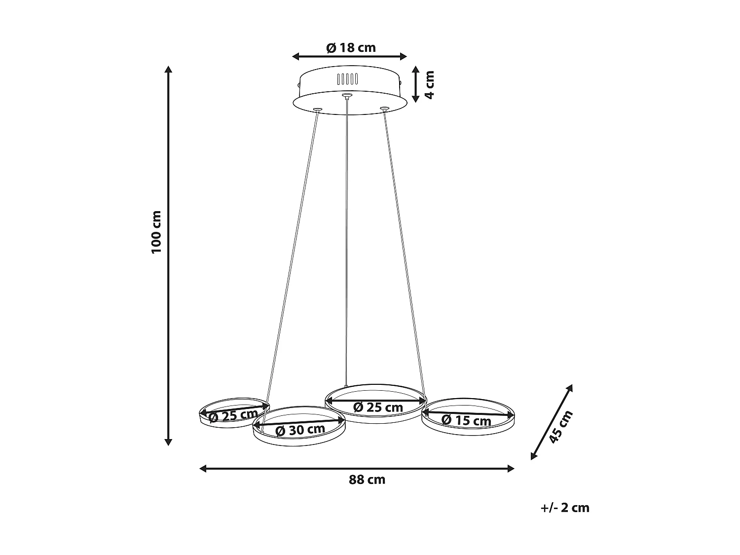 Lampe LED suspendue PIBOR Métal Noir