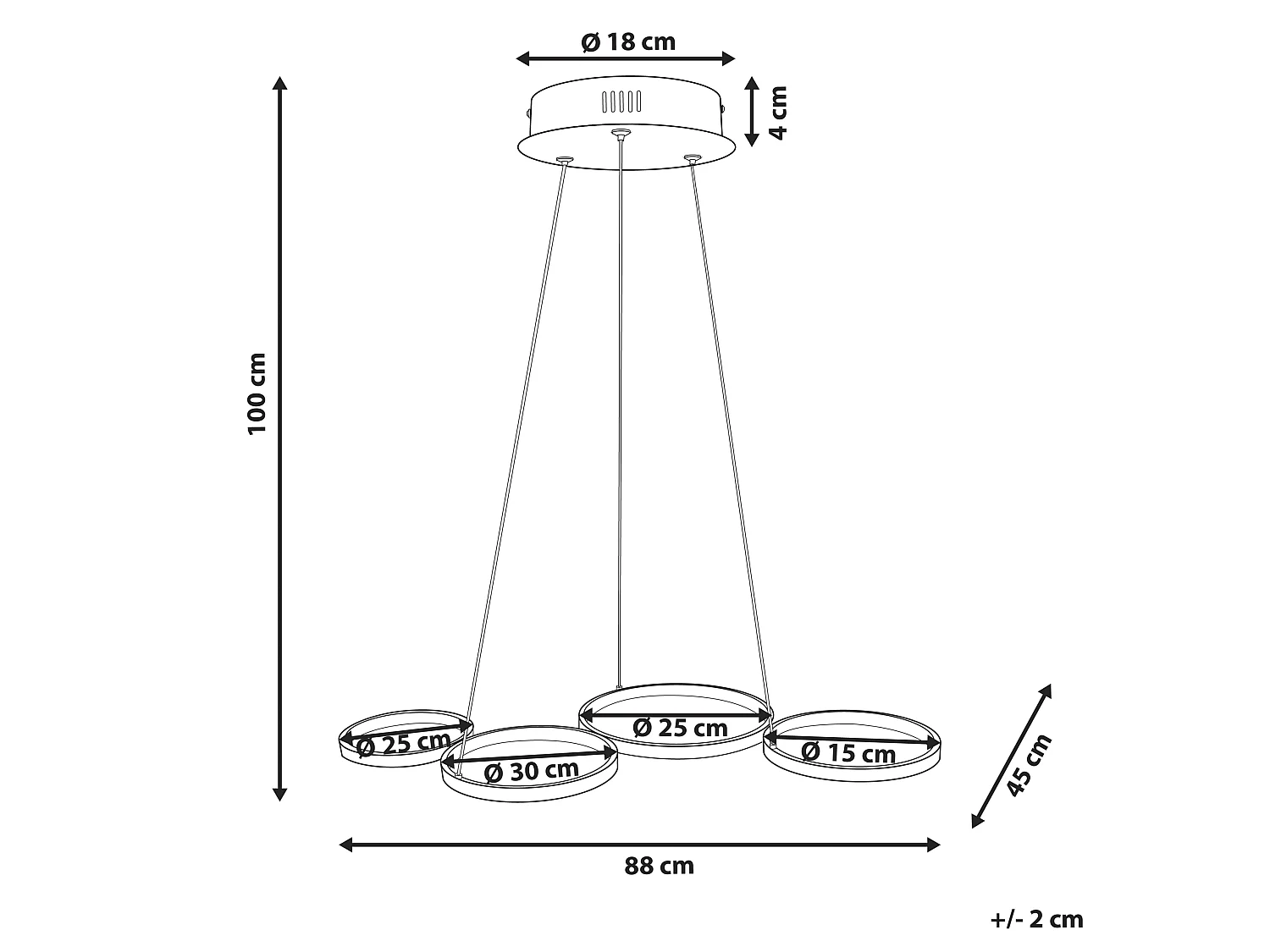 LED Pendant Lamp PIBOR Metal Black