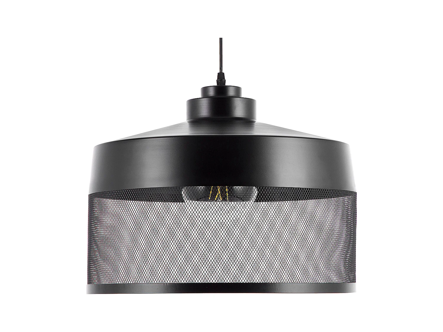 Industrielle Hängelampe doppelter Lampenschirm schwarz Cardener