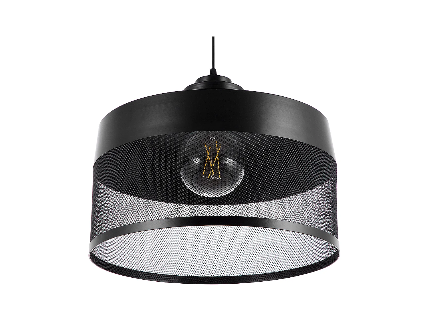 Industrielle Hängelampe doppelter Lampenschirm schwarz Cardener