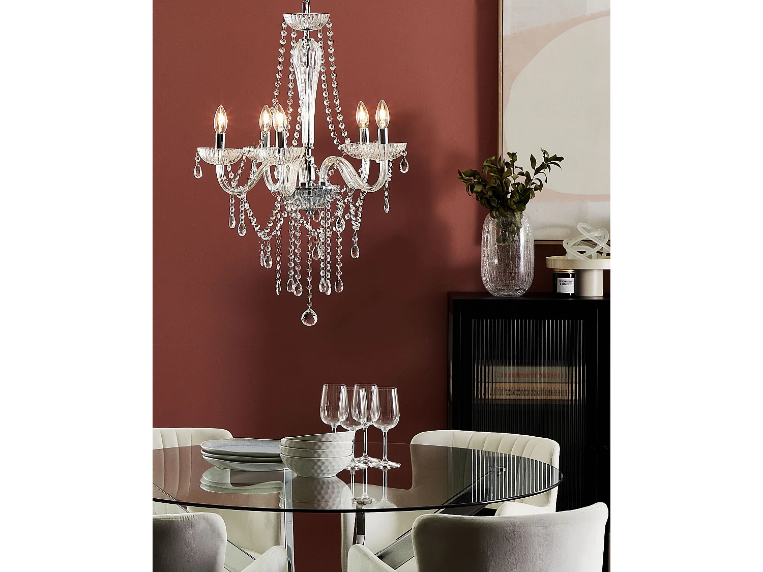 Lustre LOCONE Cristal Argenté