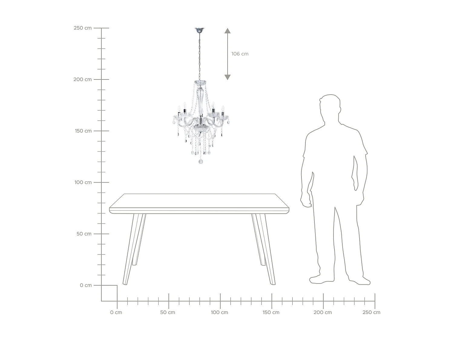 Lustre LOCONE Cristal Argenté