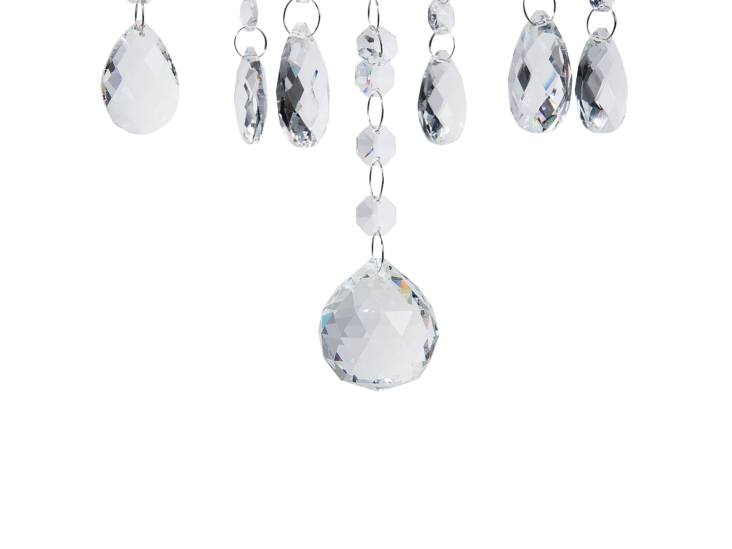 Edler 5-armiger Kronleuchter Kristall Glas transparent Metall silber Locone