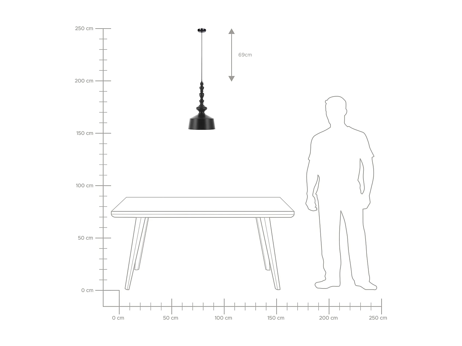 Lampe suspension noir DRIVA