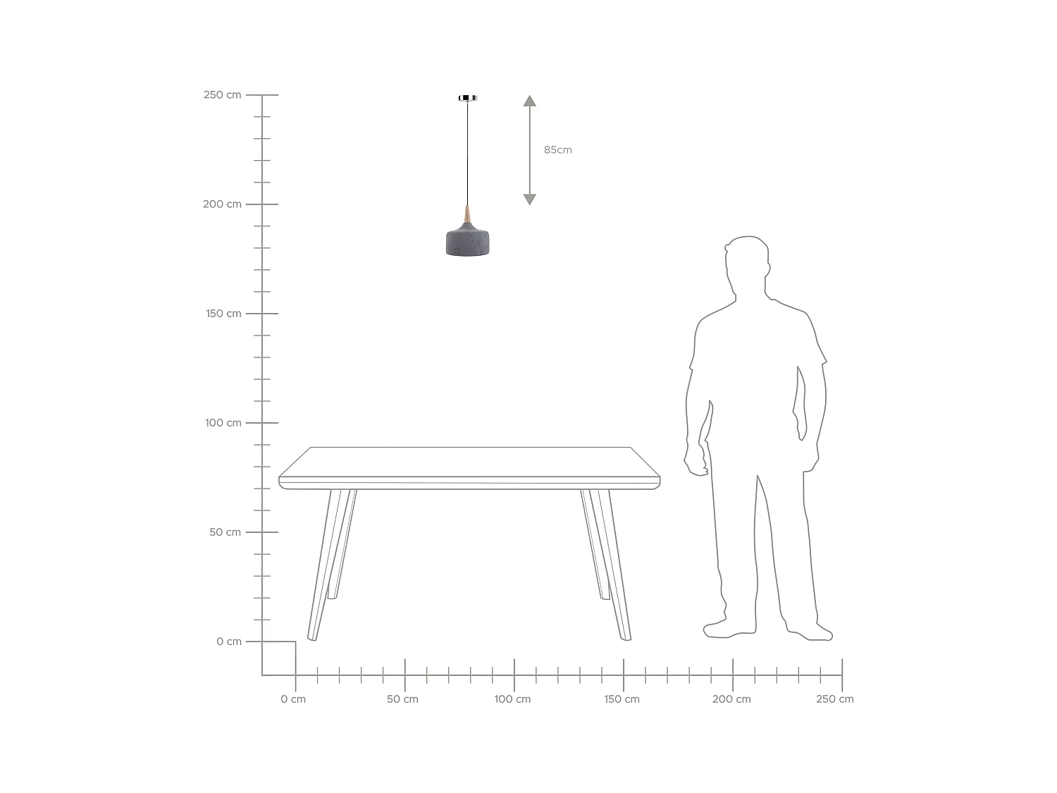 Hanglamp BURANO Beton Grijs