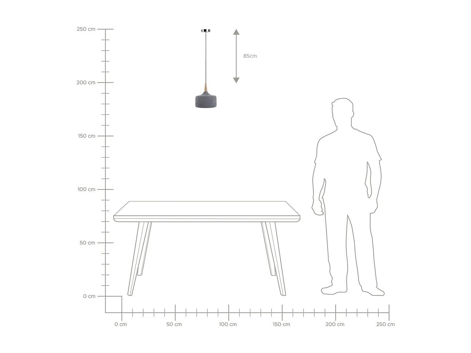 Hanglamp BURANO Beton Grijs