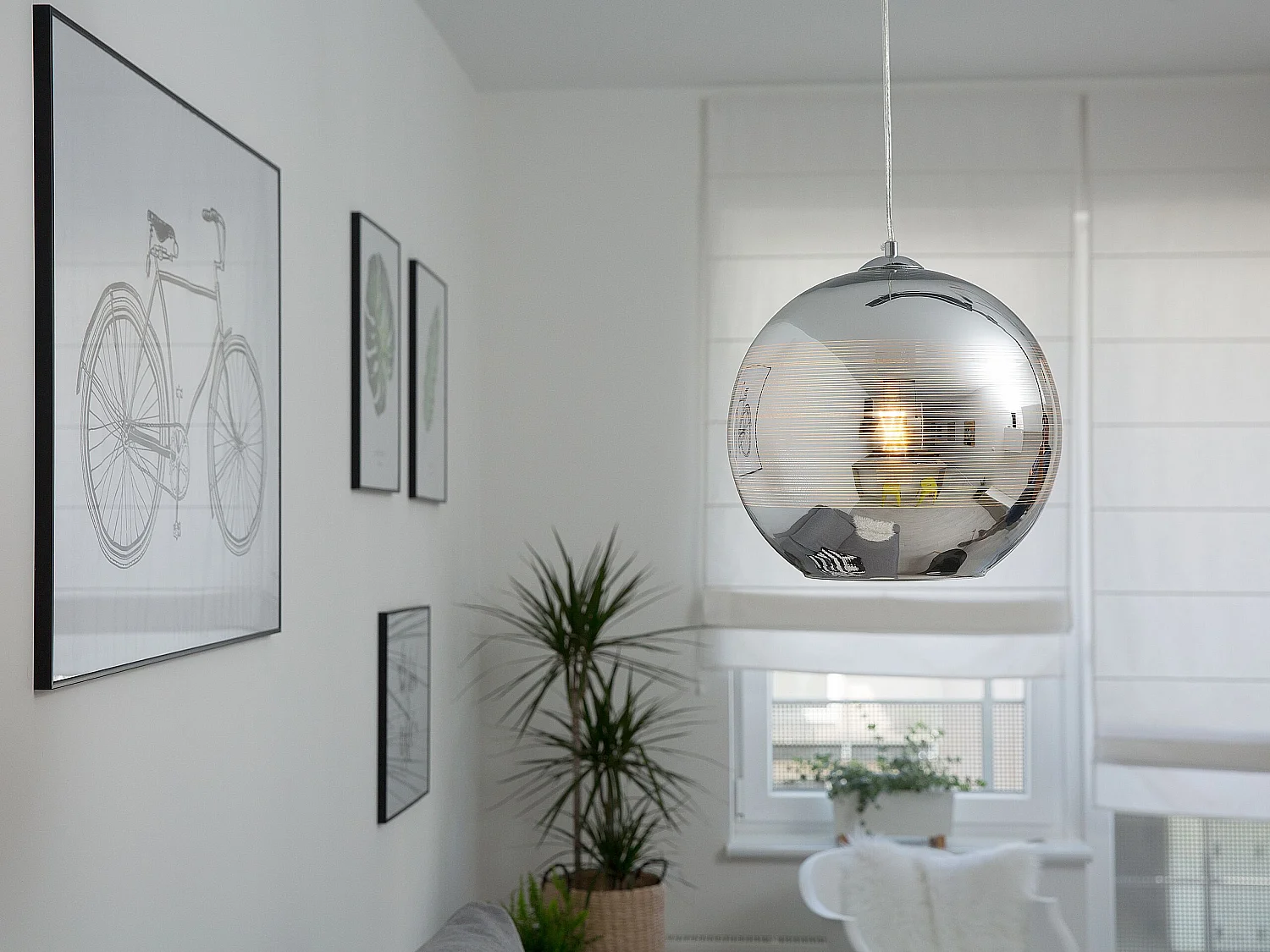 Lampe suspension argenté ASARO