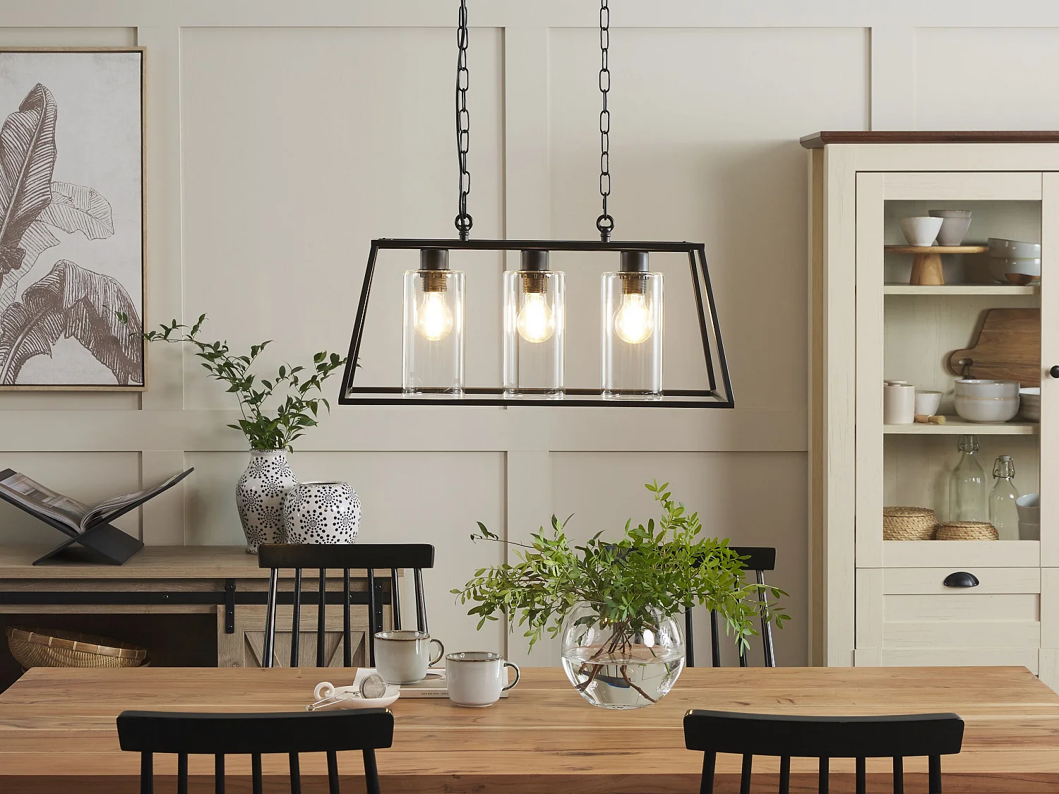 Lampe suspension MUGER Métal Noir