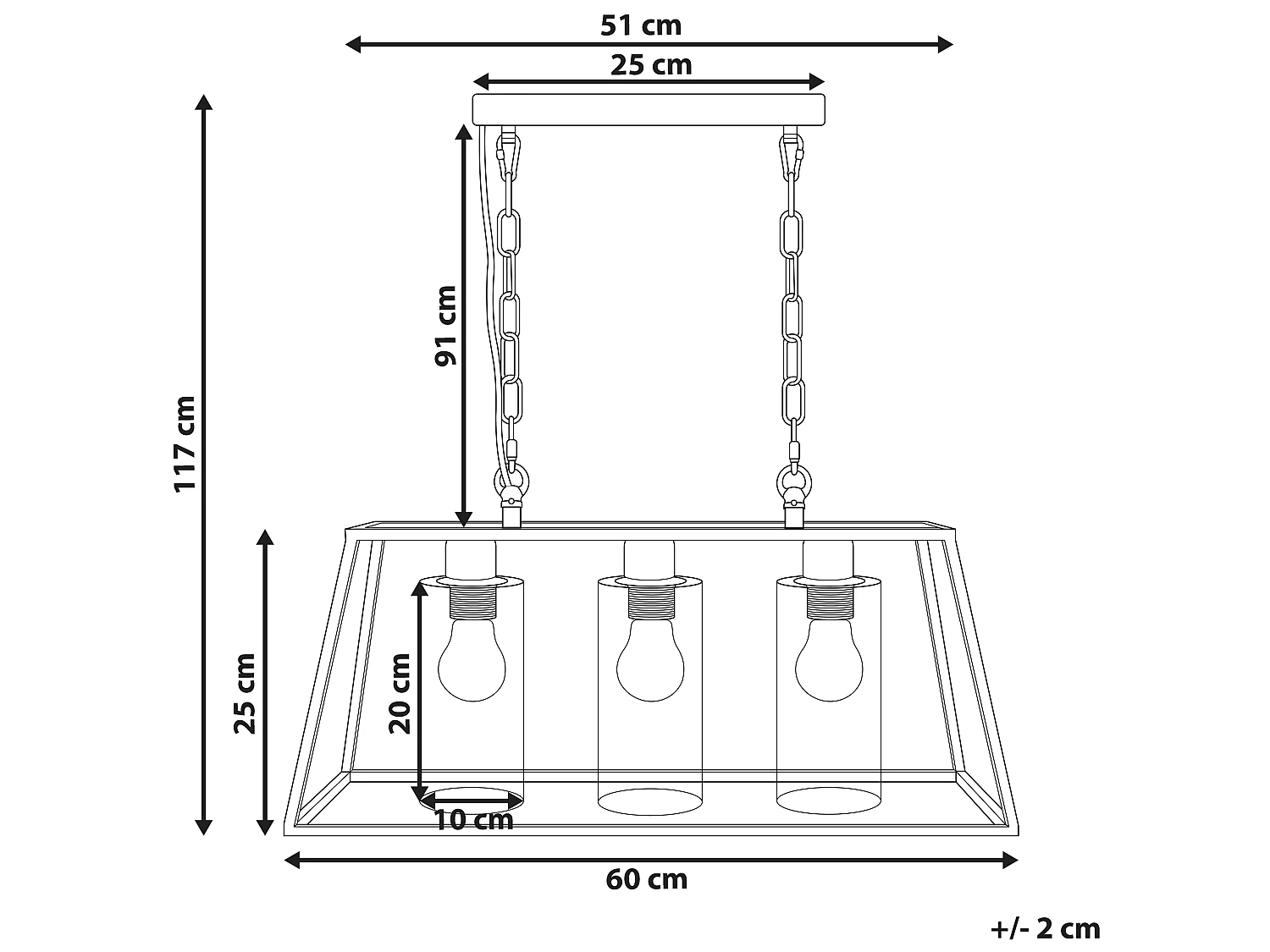 Lampe suspension MUGER Métal Noir