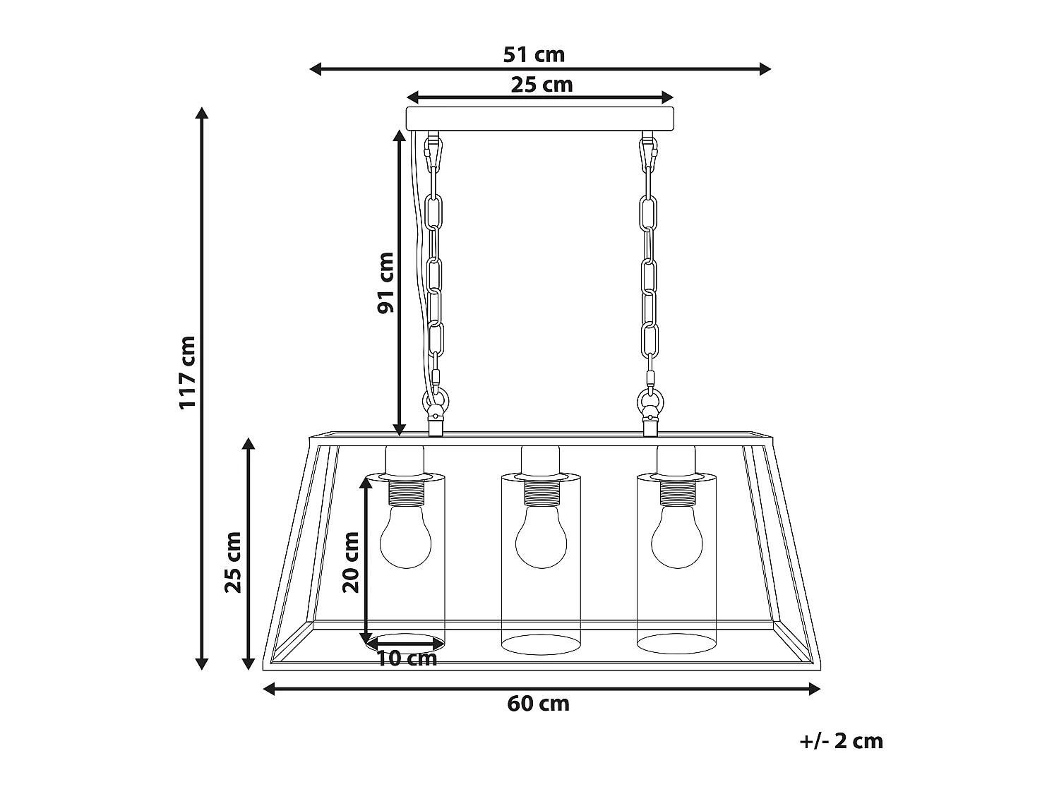 Lámpara colgante MUGER Metal Negro