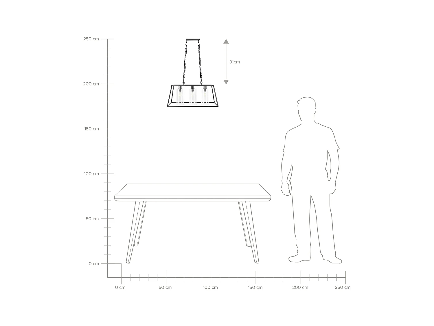 Lámpara colgante MUGER Metal Negro