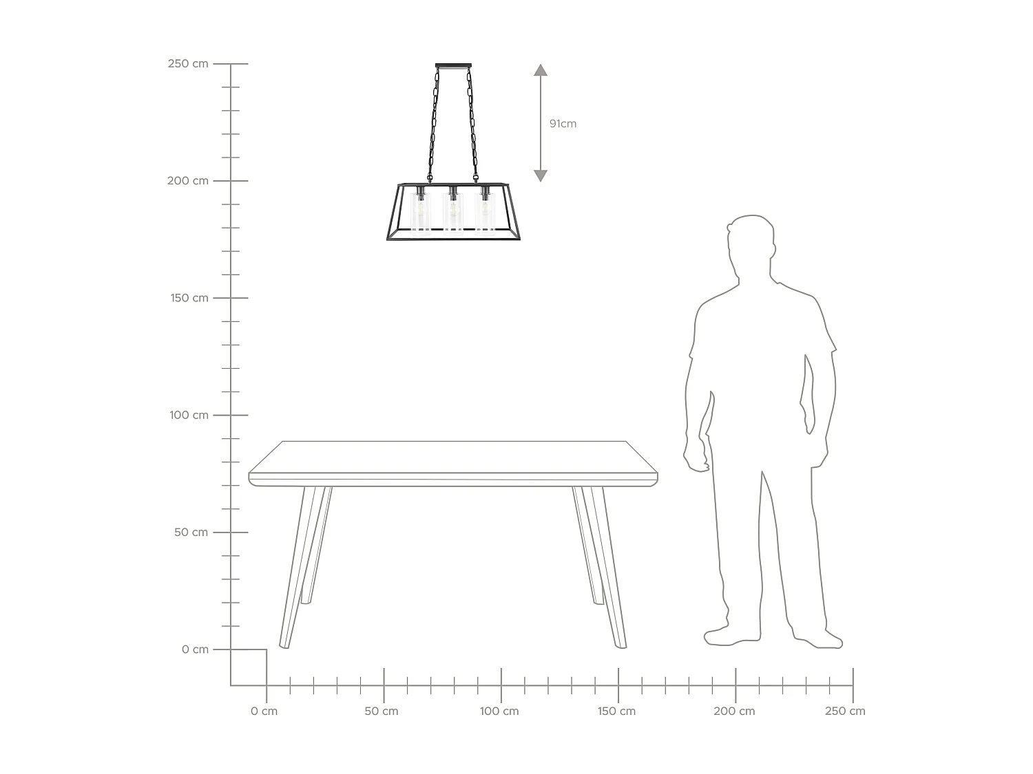 Lampe suspension MUGER Métal Noir