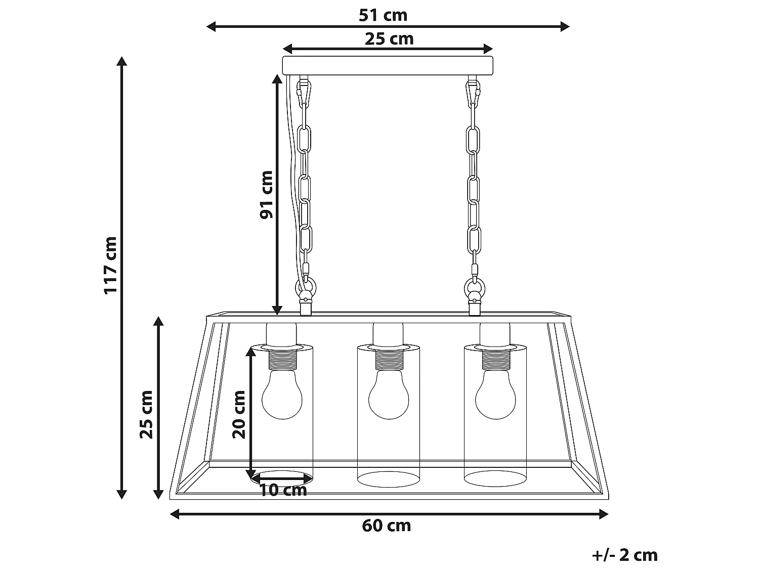 Candeeiro suspenso MUGER Metal Preto