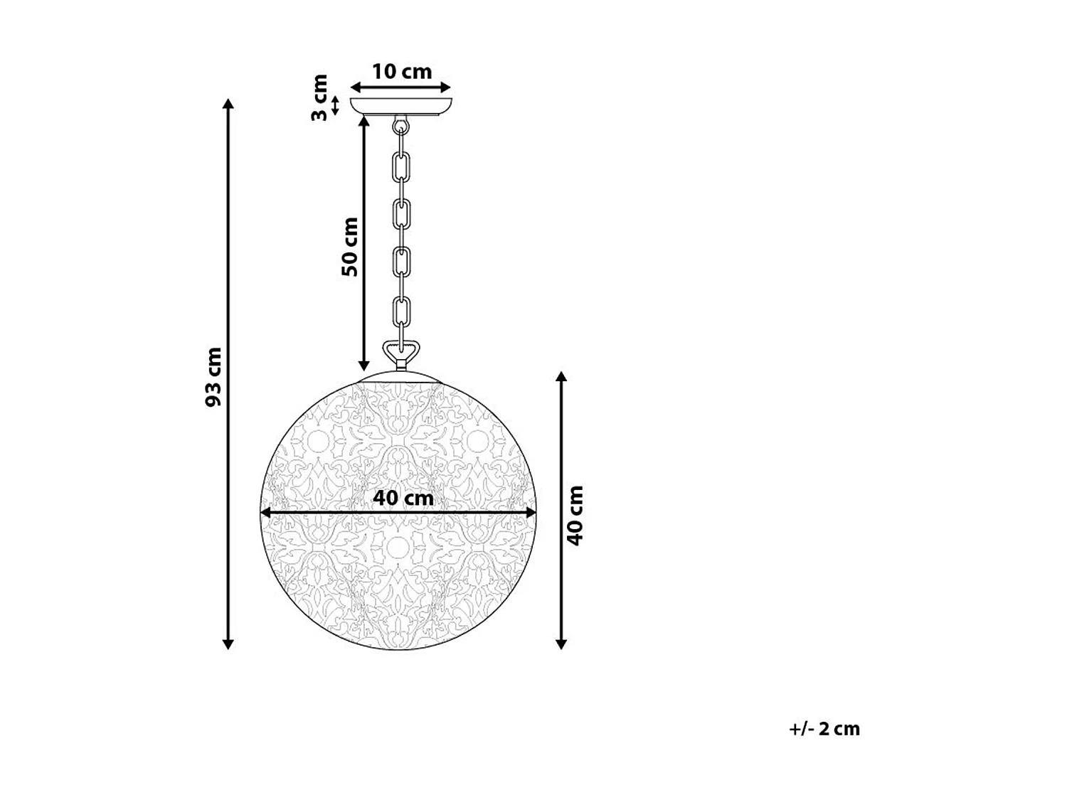 Lampe suspension MURES Métal Beige