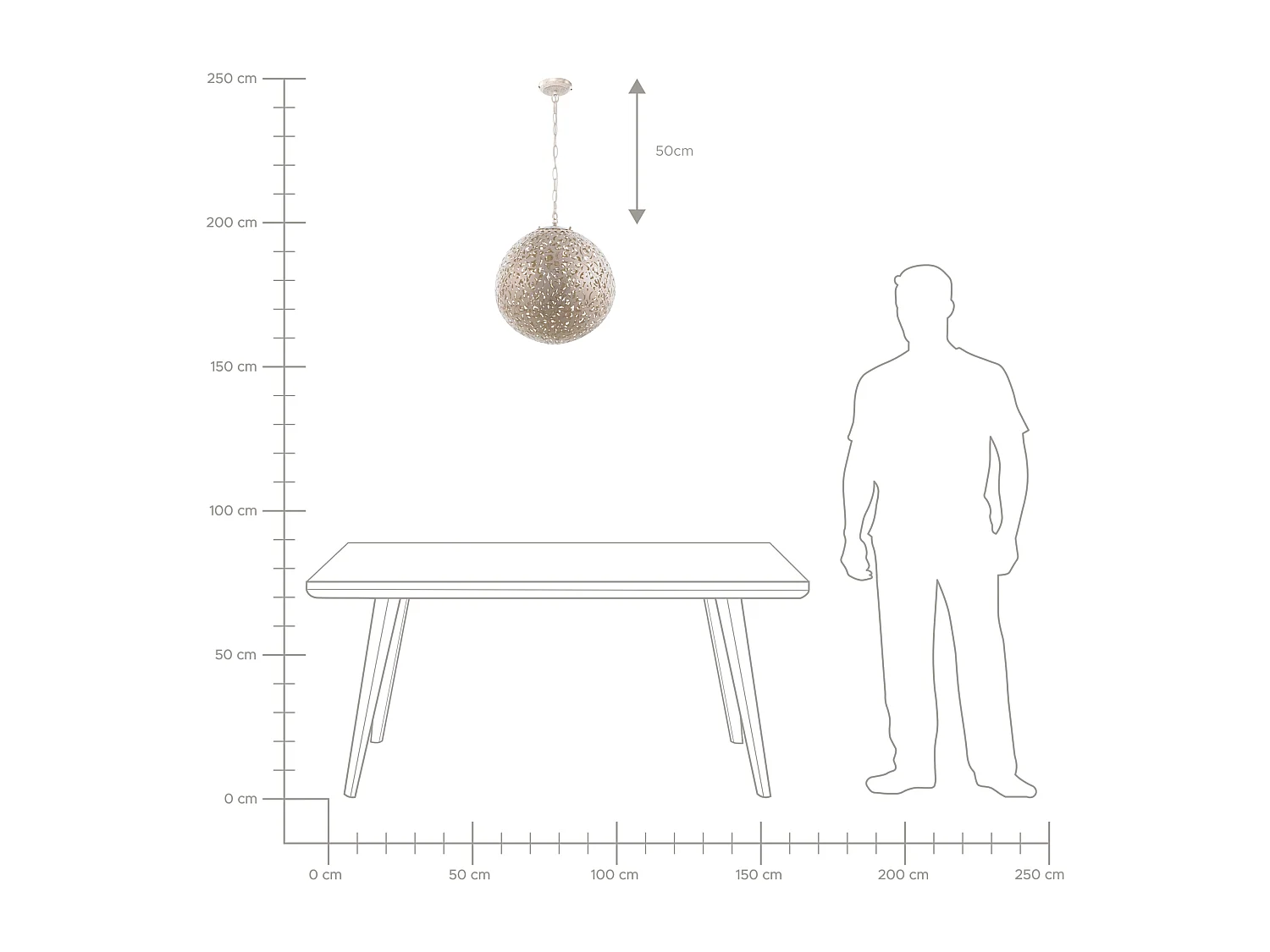 Lampe suspension MURES Métal Beige