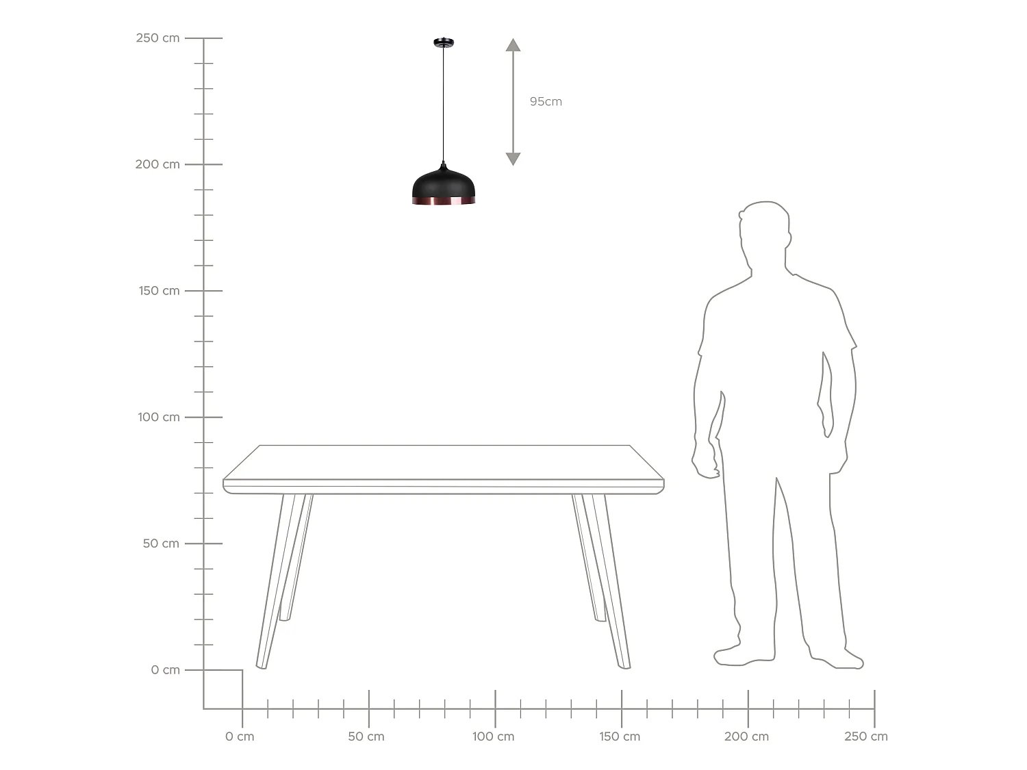 Lampe suspension PARINA Métal Noir