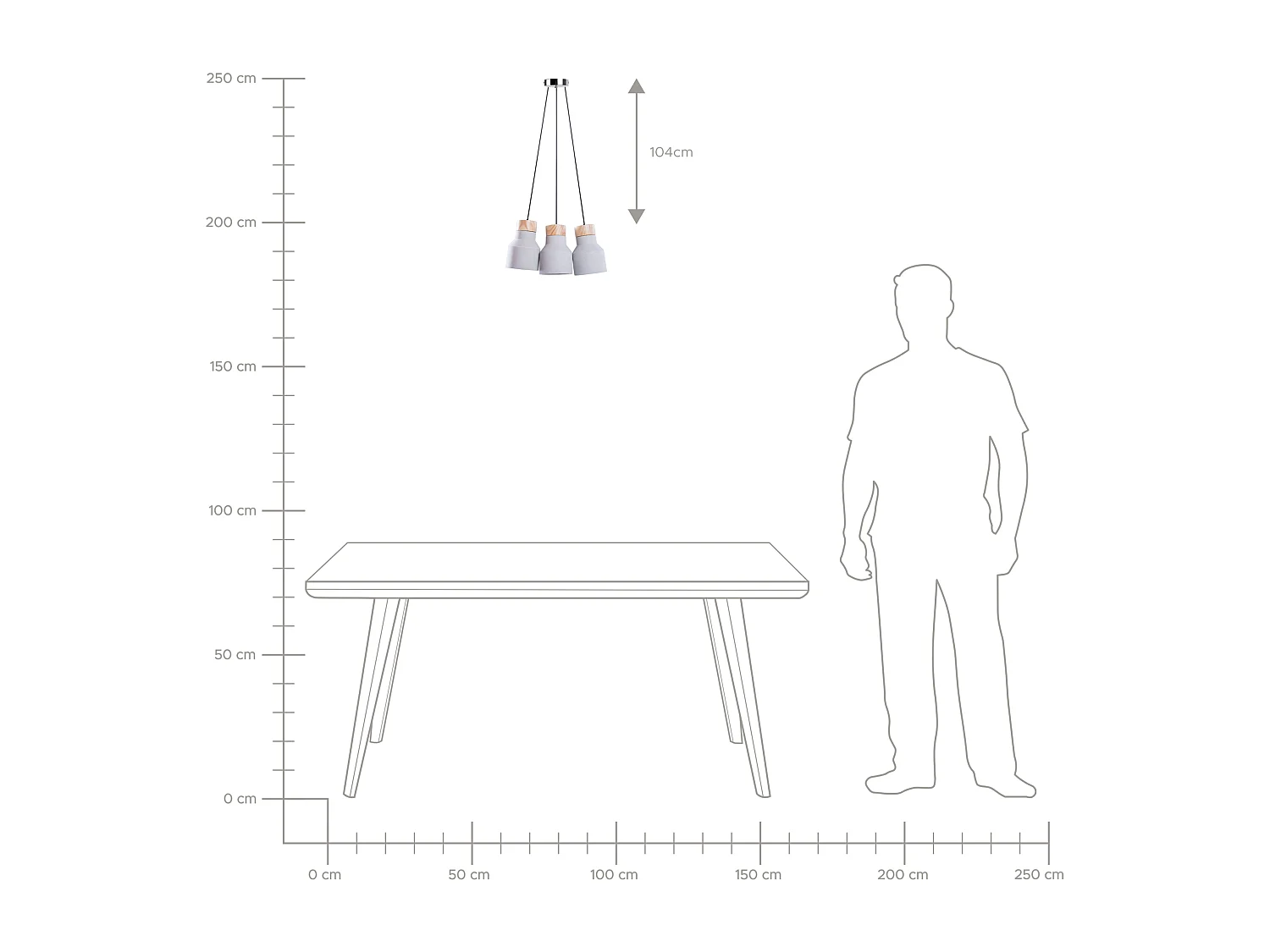 Candeeiro suspenso BAHT Betão Cinzento