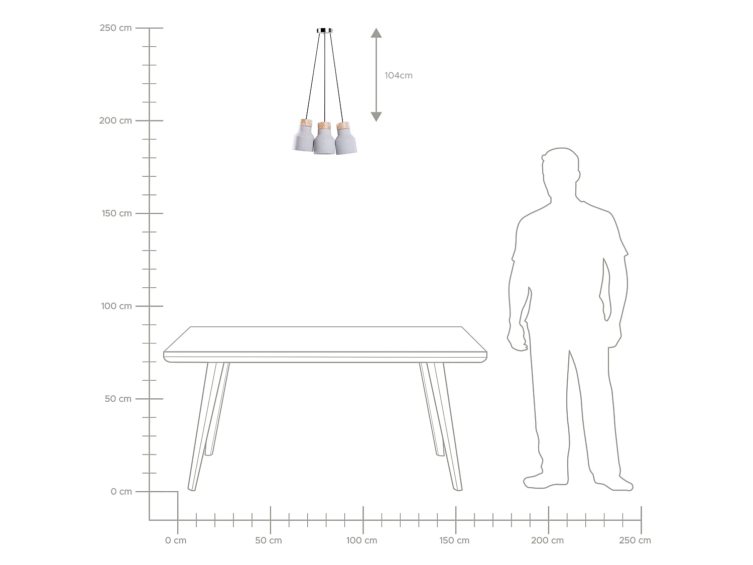 Lampe suspension BAHT Béton Gris