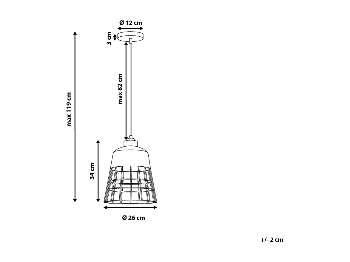 Lampa wisząca MONTE Metal Czarny