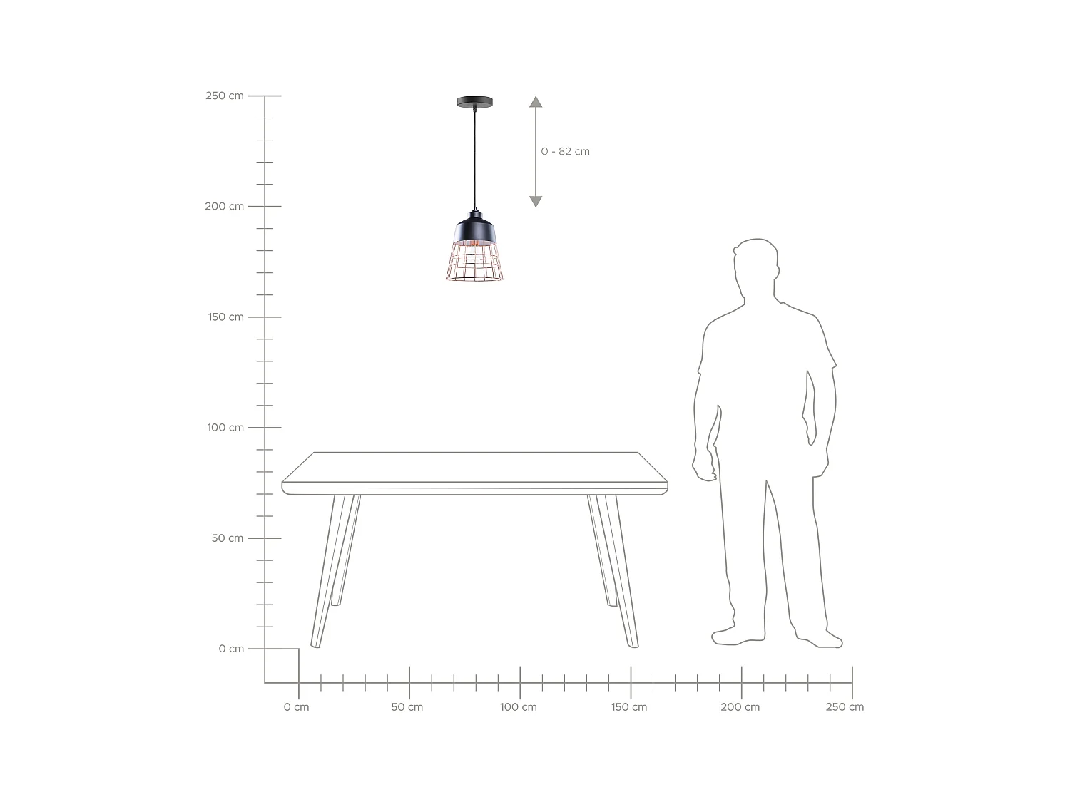 Lampe suspension MONTE Métal Noir