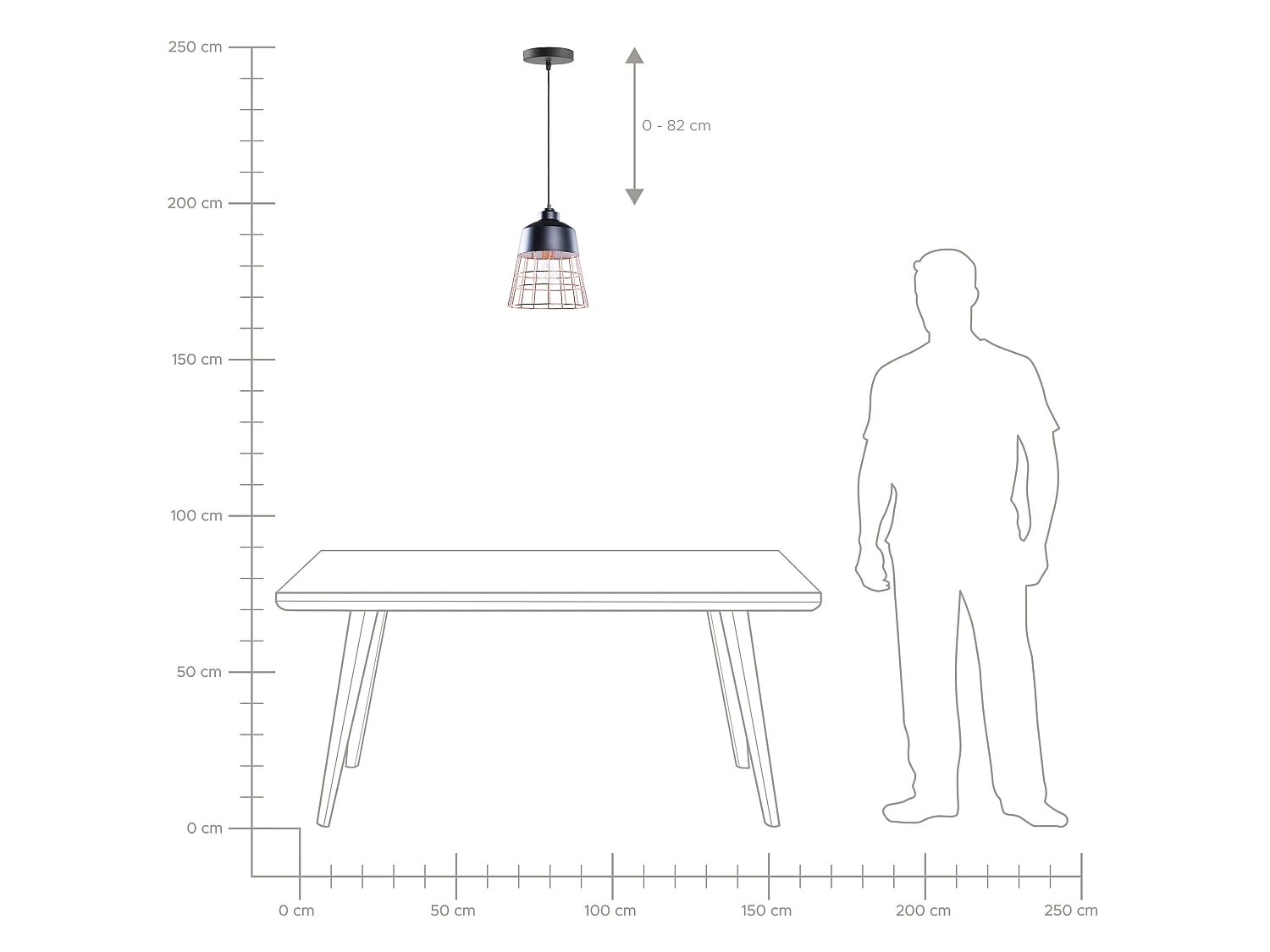 Hanglamp MONTE Metaal Zwart