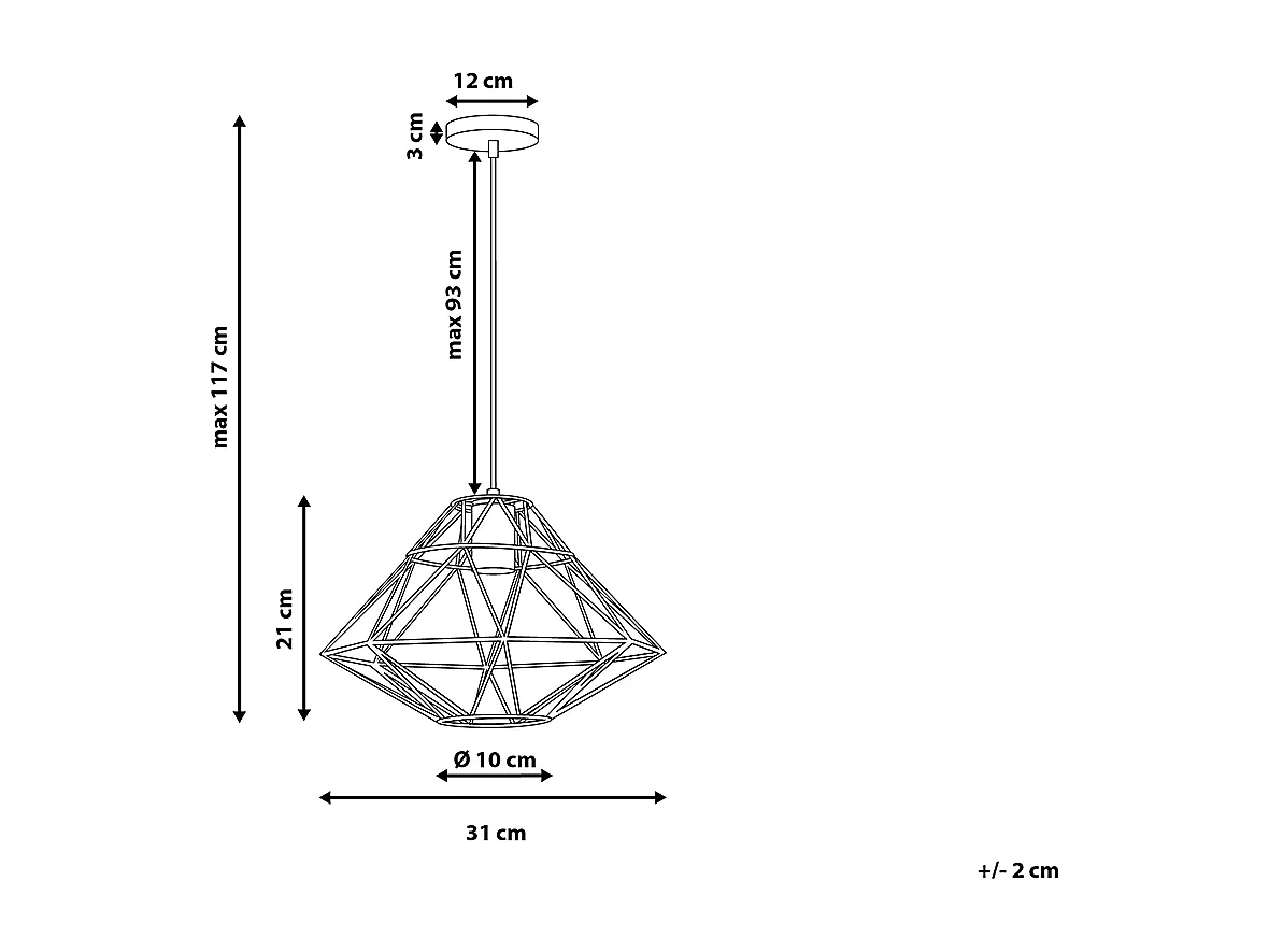 Lampe suspension GUAM Métal Noir