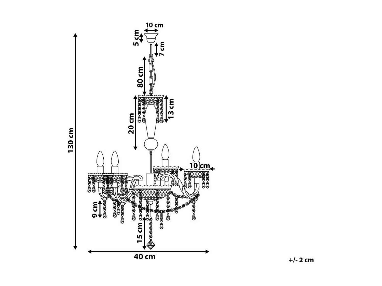 Kroonluchter KALANG Wit
