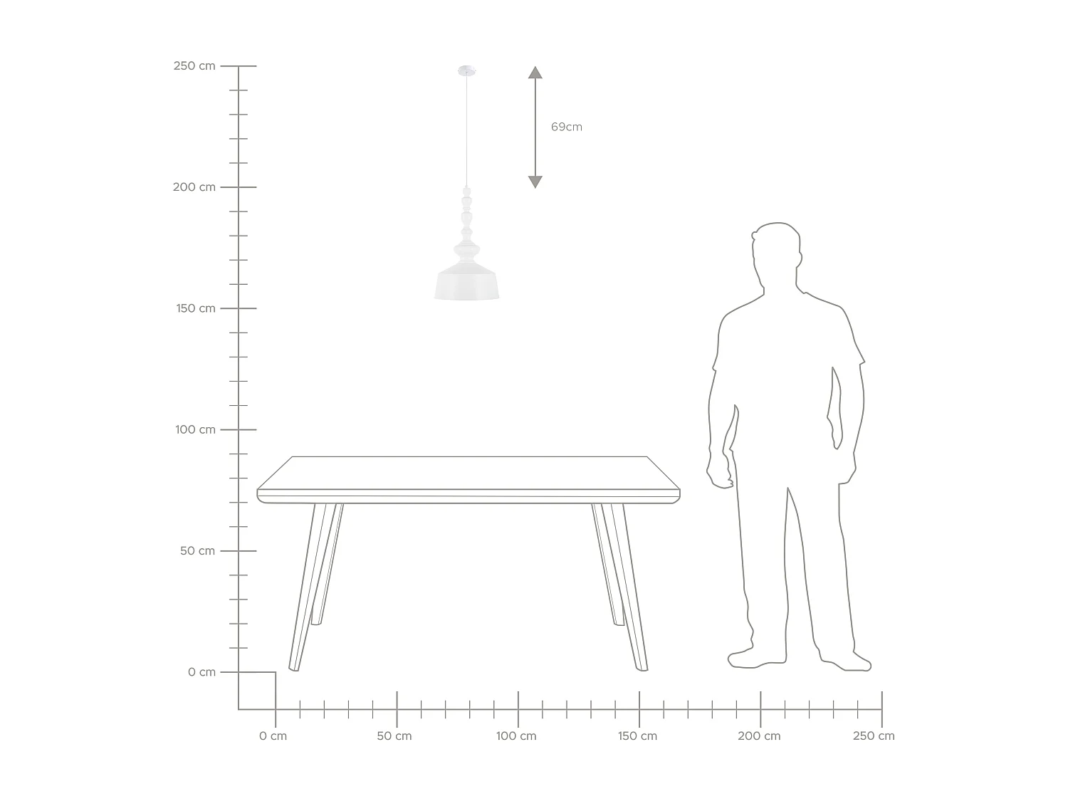 Lampe suspension DRIVA Métal Blanc