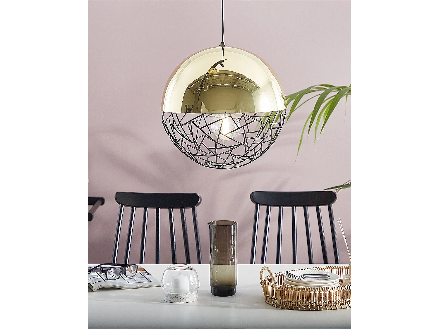 Lampe suspension PADMA Métal Doré