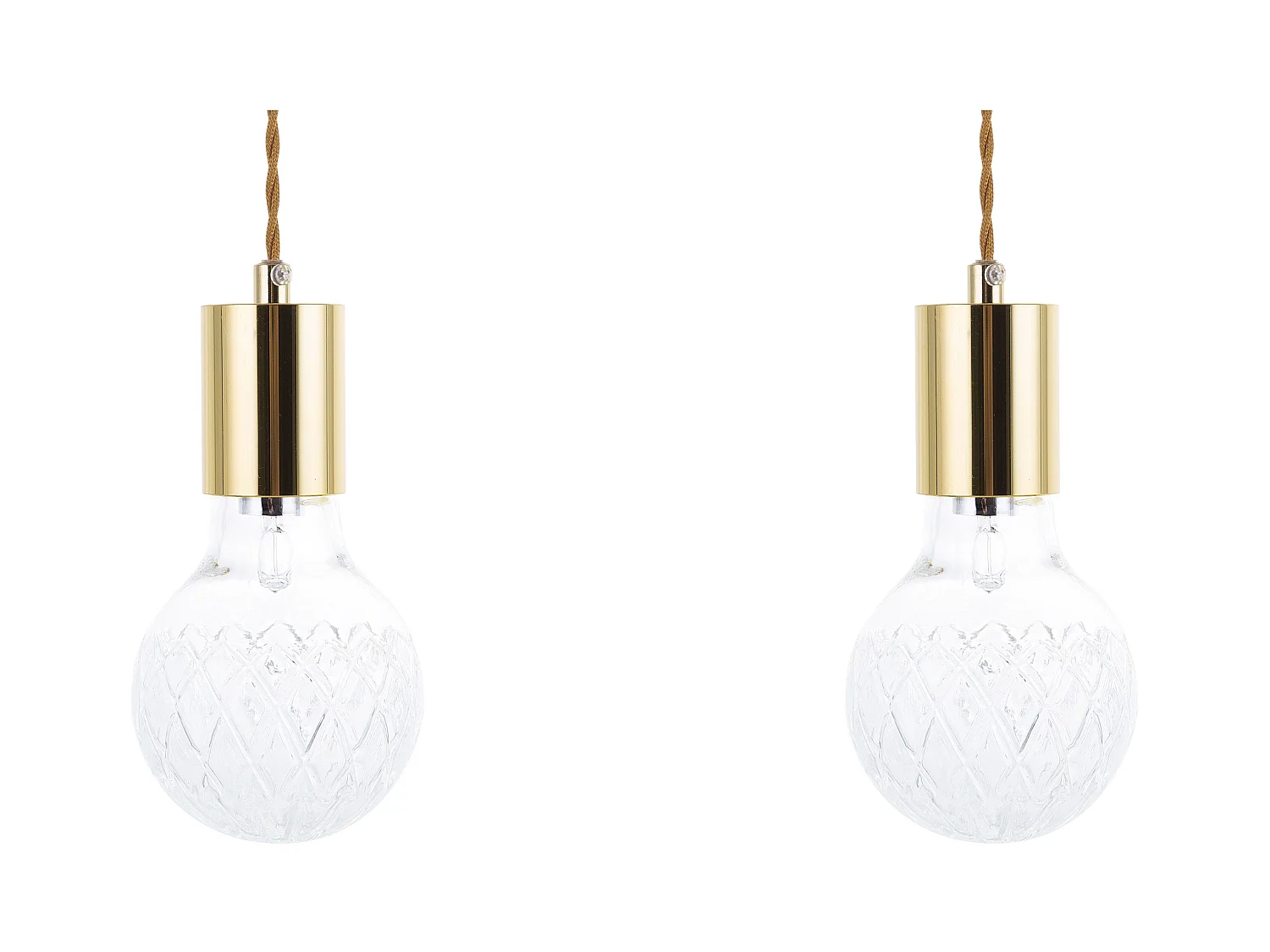 Lot de 2 lampes suspendues ANZA Verre Doré