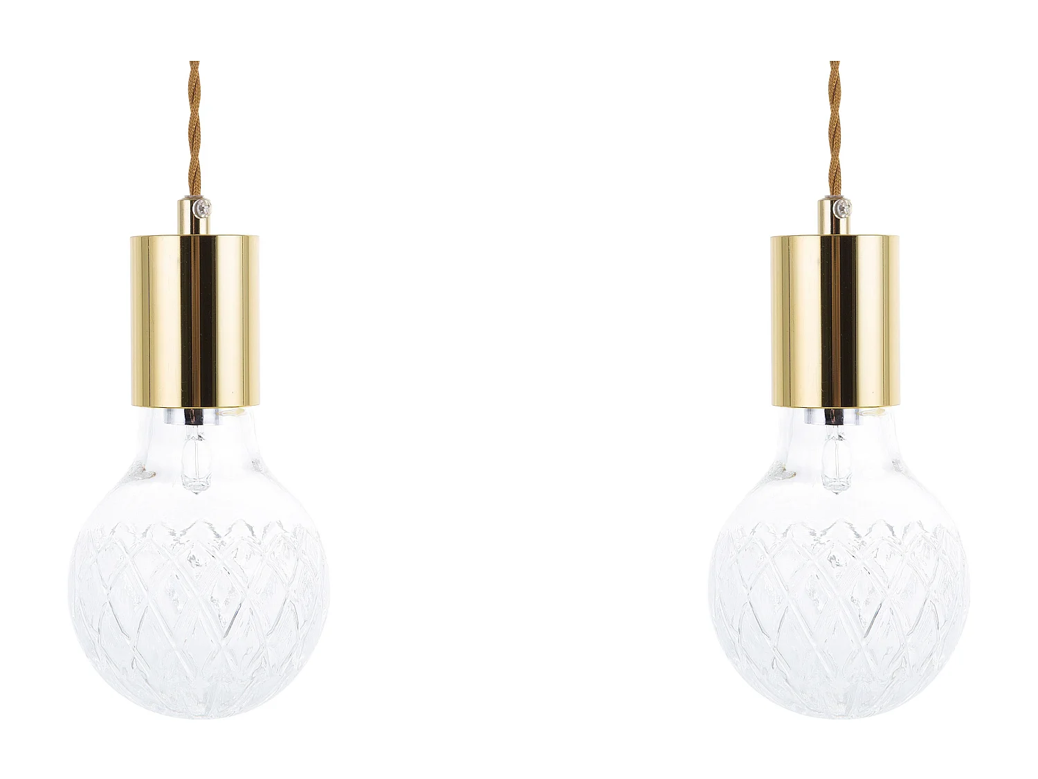 Set di 2 lampadari ANZA Vetro Oro