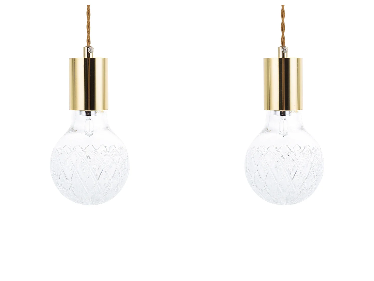 Lot de 2 lampes suspendues ANZA Verre Doré