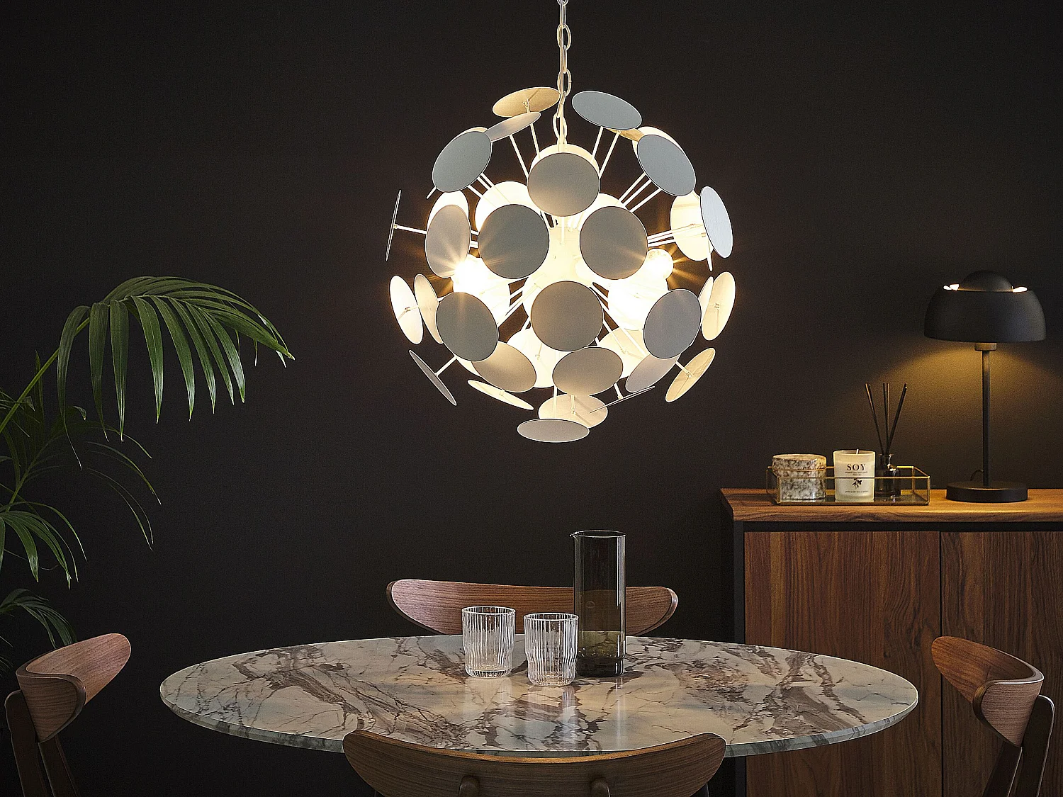 Lampe suspension design blanche MARITSA