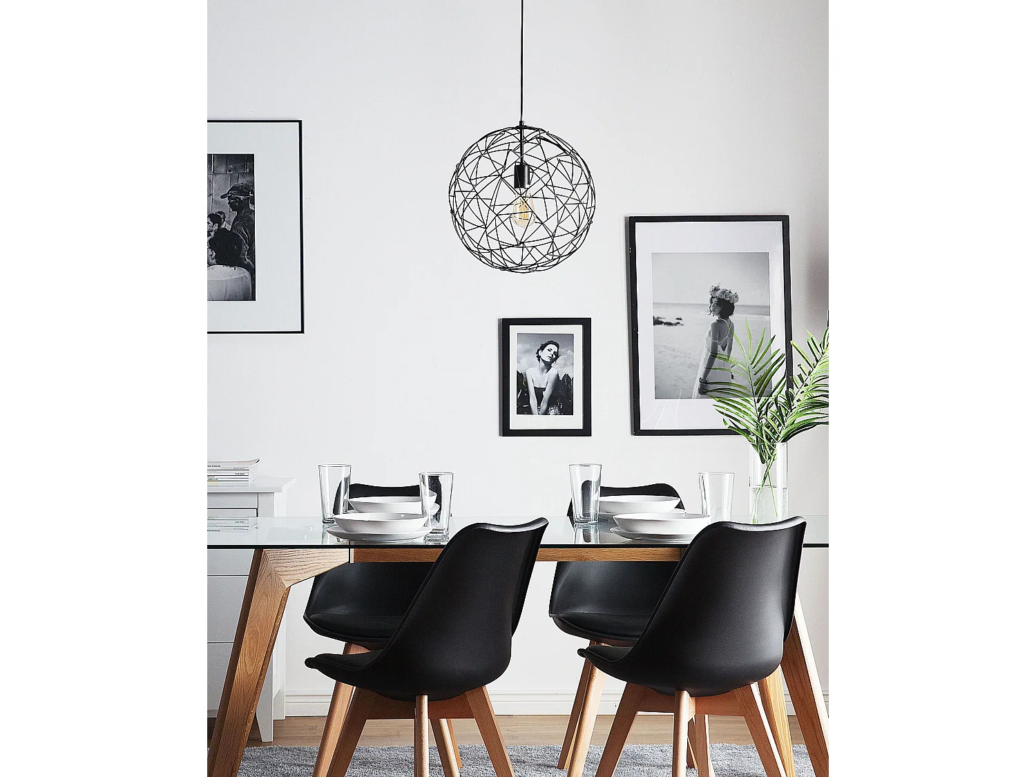 Lampe suspension LEMME Métal Noir