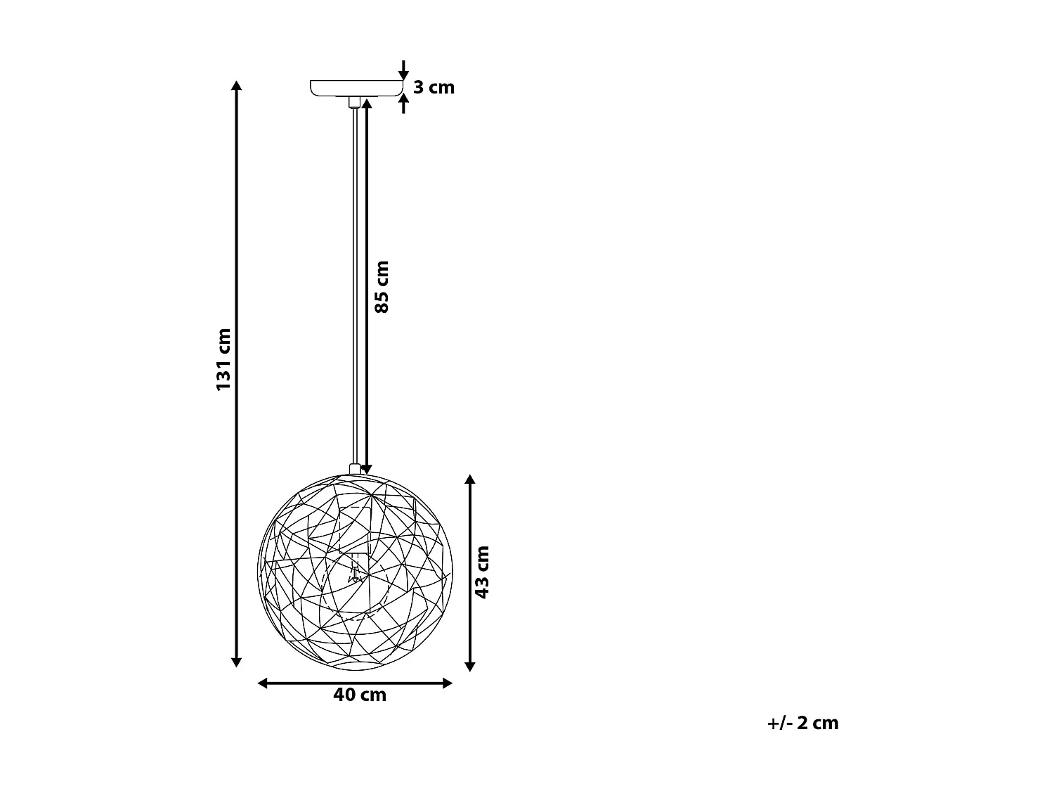 Lampe suspension LEMME Métal Noir