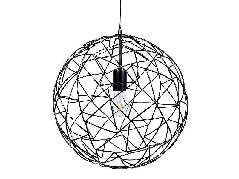 Industrielle Hängelampe Netzform schwarz Lemme
