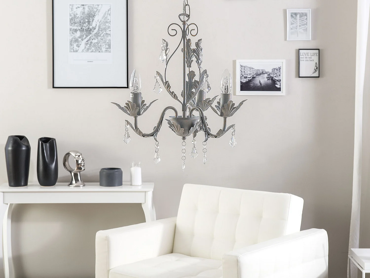 Lustre 3 ampoules gris ISEN