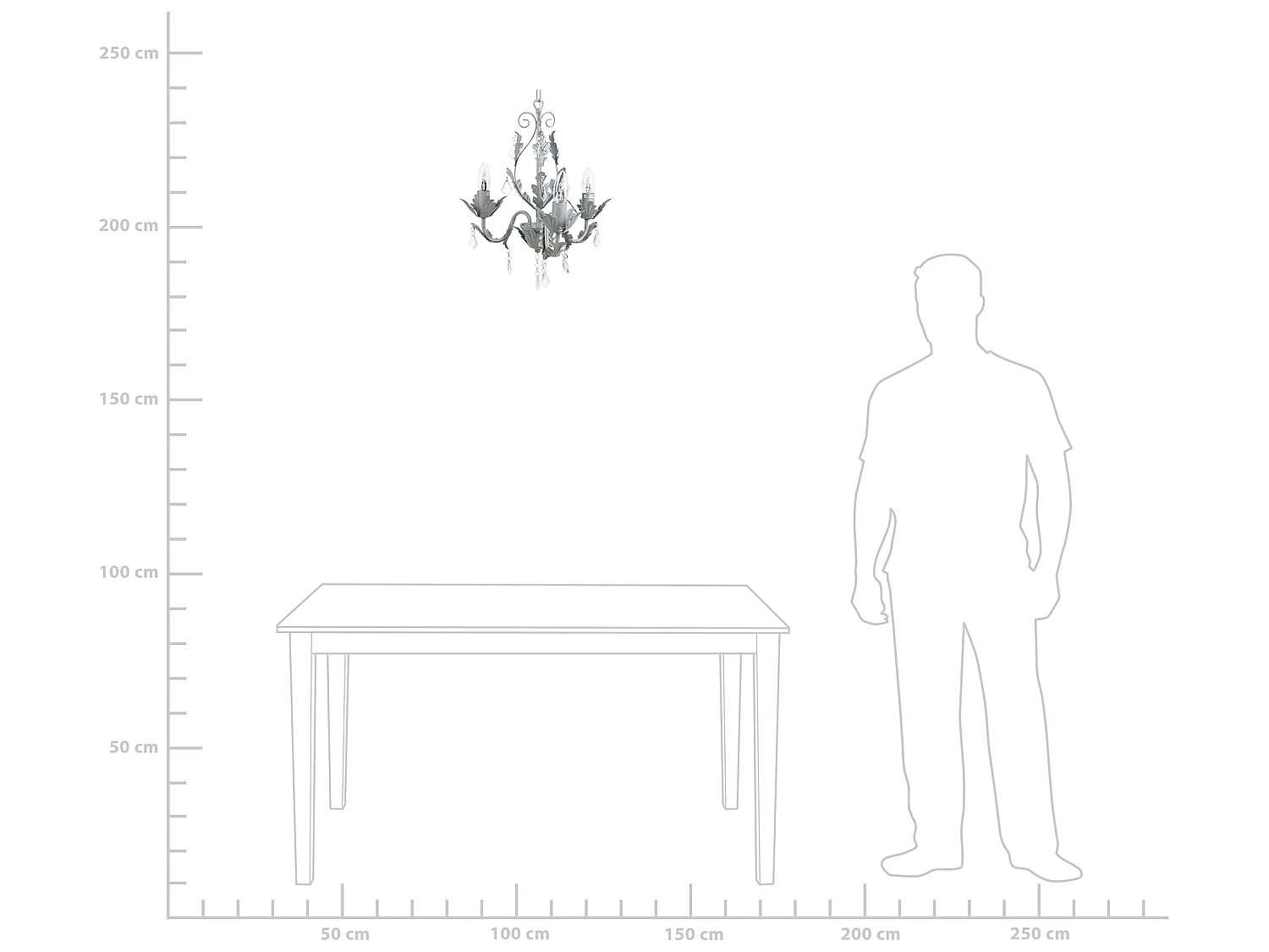 Lustre 3 ampoules gris ISEN