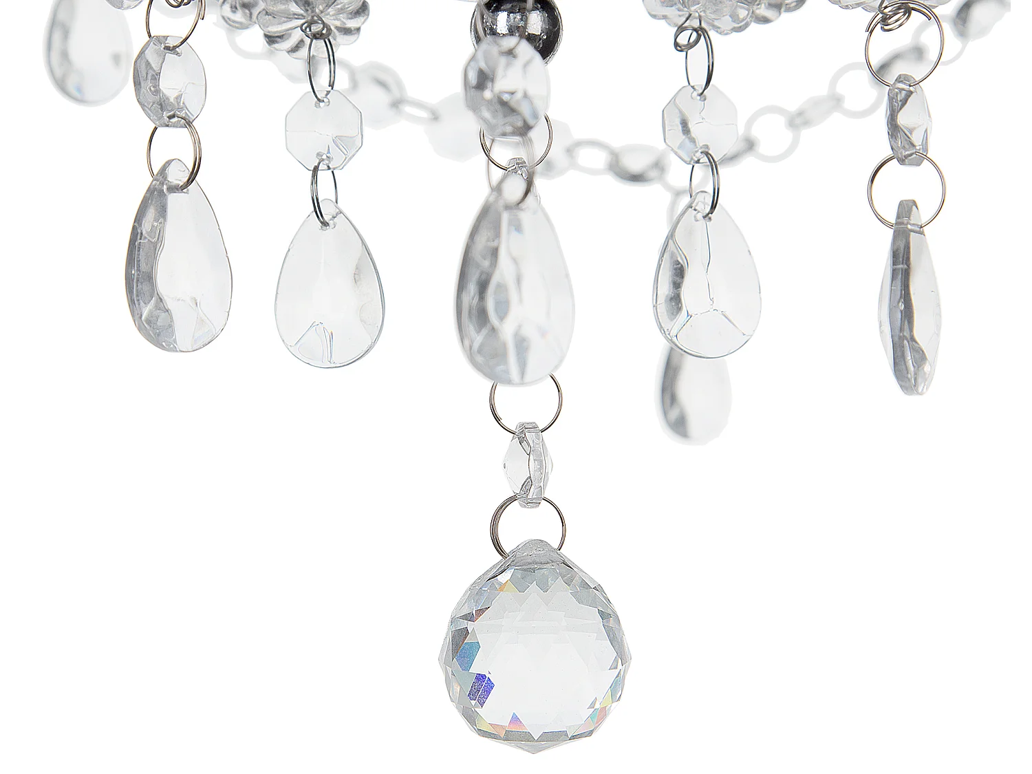 Lampadario candeliere trasparente e argento ASCAR