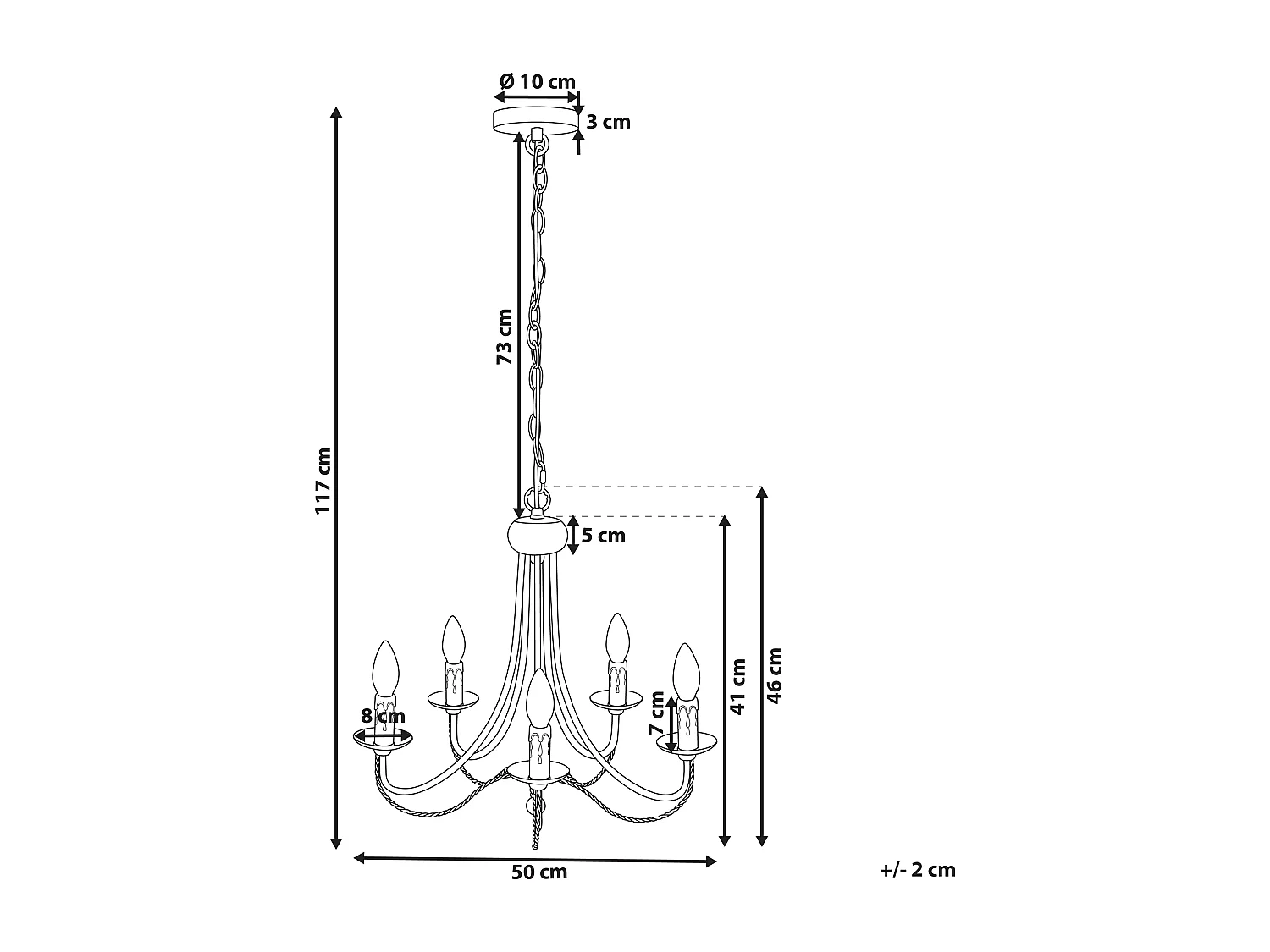 Kroonluchter DABUS Metaal Wit