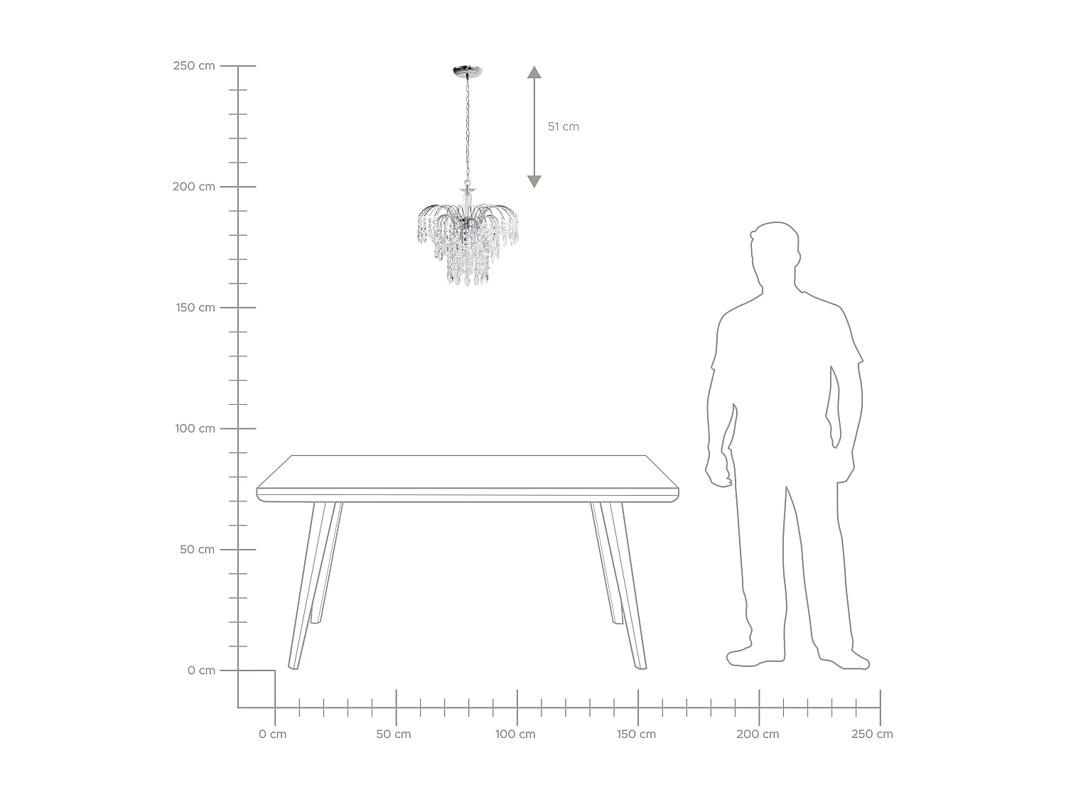 Lustre argenté RIVIL