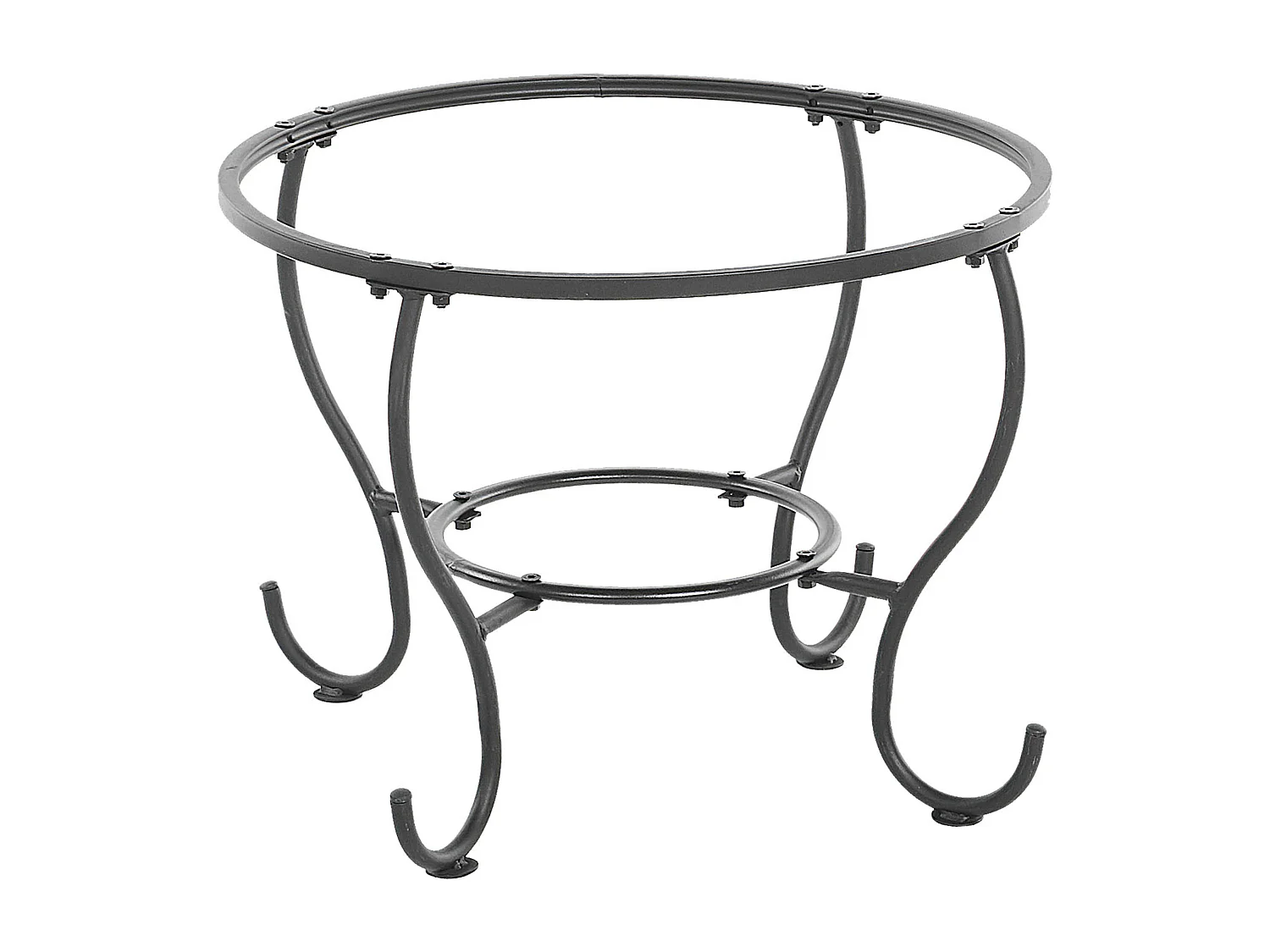 Feuerstelle Rund mit Grillrost Funkenschutzhaube schwarz Stahl Modern Negara