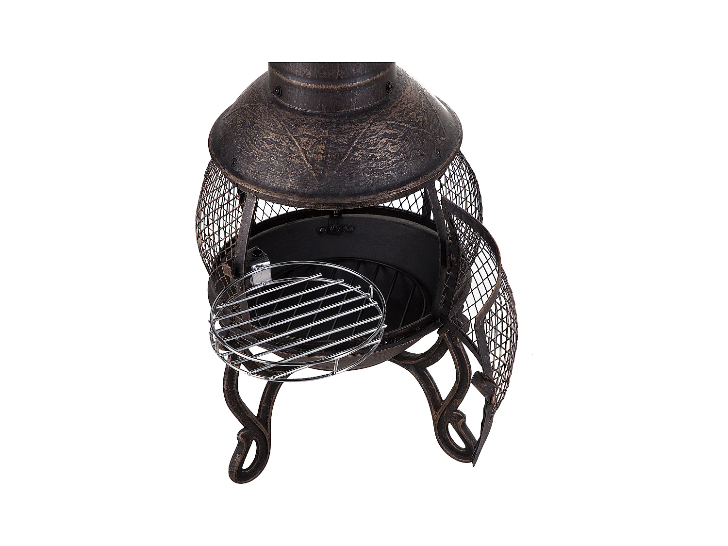 Pozo de fuego con parrilla TACORA Metal Negro